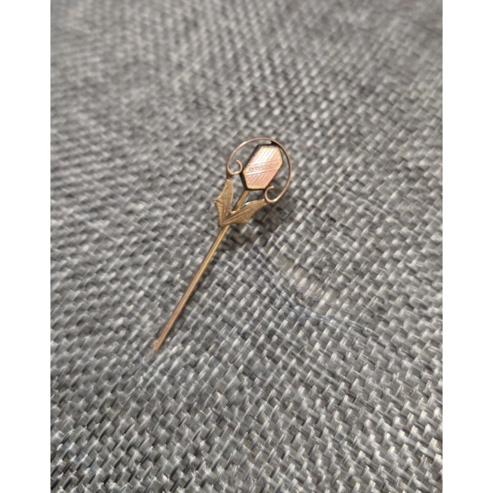 Rose Gold Toned Hat Pin Art Deco Inspired 2"